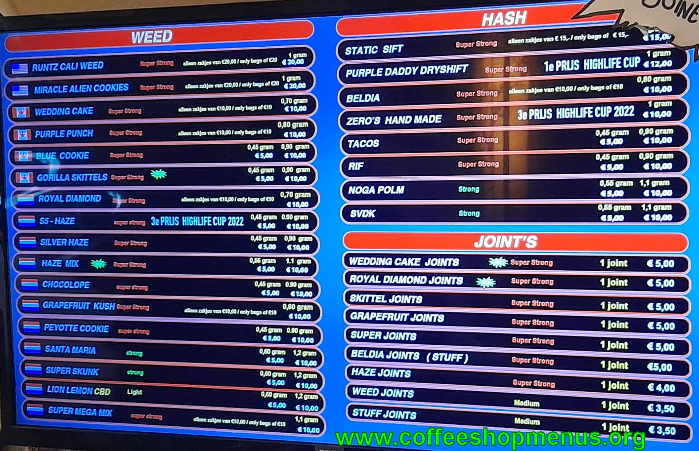 Zero Zero, Arnhem (menu) Amsterdam Directory