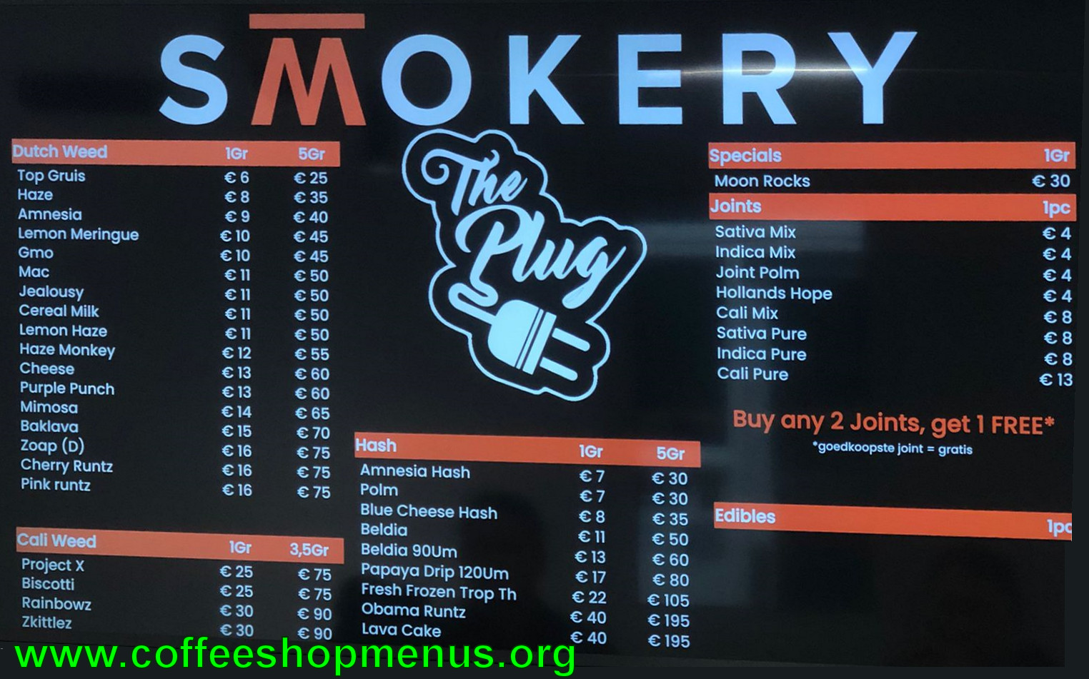 Smokery Menus archive