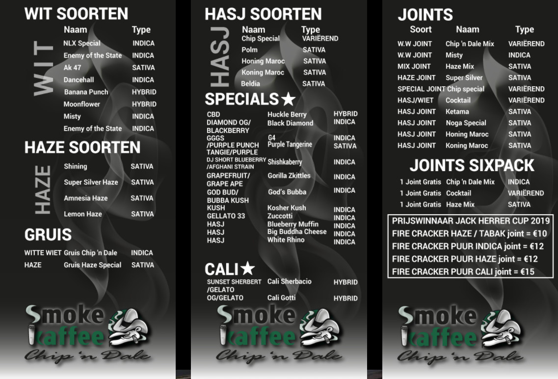 Smoke Kaffee Chip 'n Dale, 'sHertogenbosch (Den Bosch) (menu